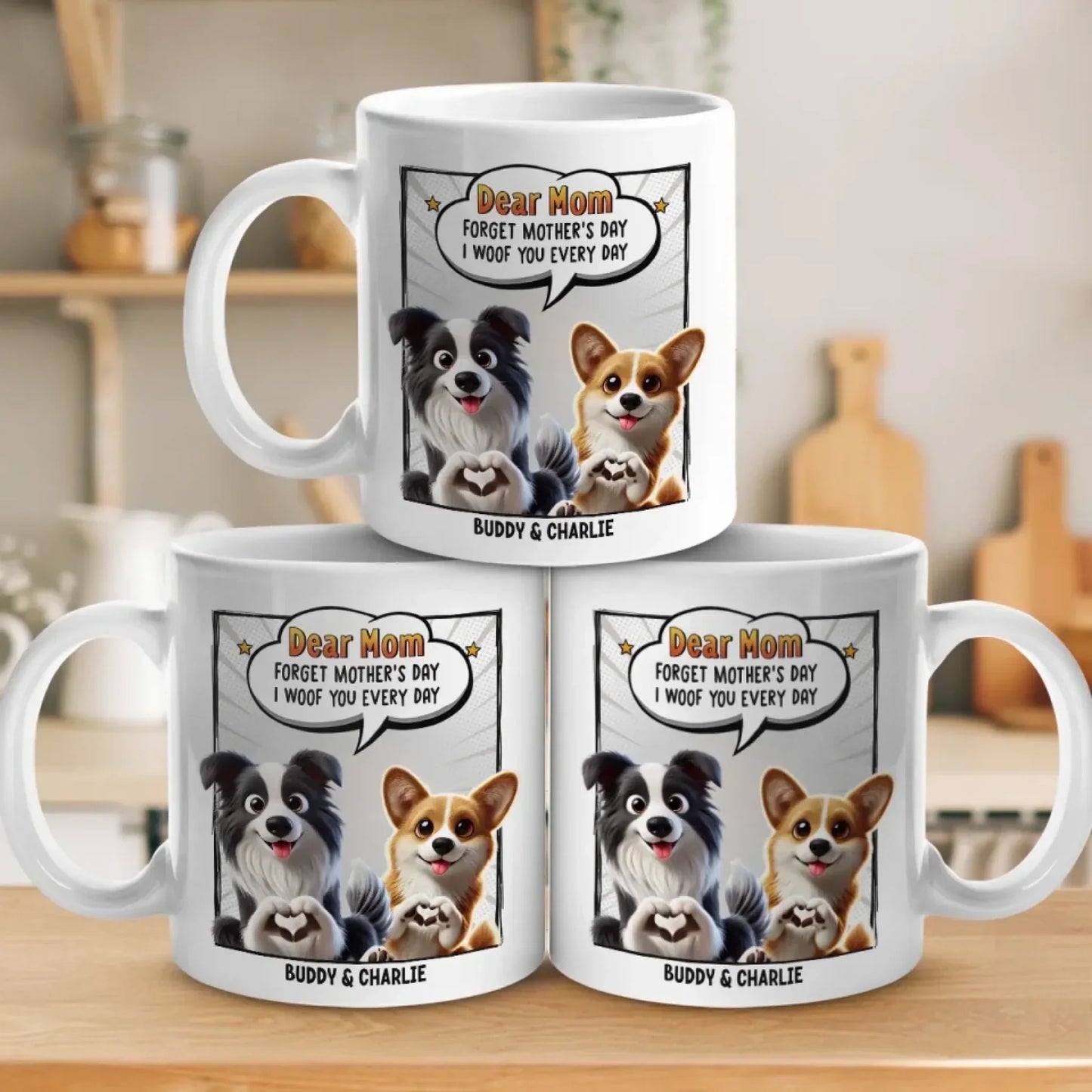 I Woof You More Than Treats, Mom - Dog Personalized Custom Mug - Mother's Day, Gift For Pet Owners, Pet Lovers