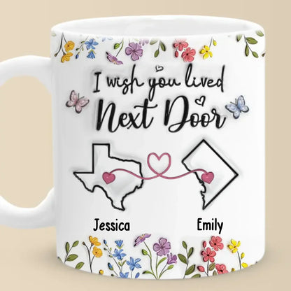 Real Friendship Transcends Time And Space - Bestie Personalized Custom 3D Inflated Effect Printed Mug - New Arrival, Gift For Best Friends, BFF, Sisters AMZ