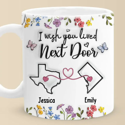 Real Friendship Transcends Time And Space - Bestie Personalized Custom 3D Inflated Effect Printed Mug - New Arrival, Gift For Best Friends, BFF, Sisters AMZ