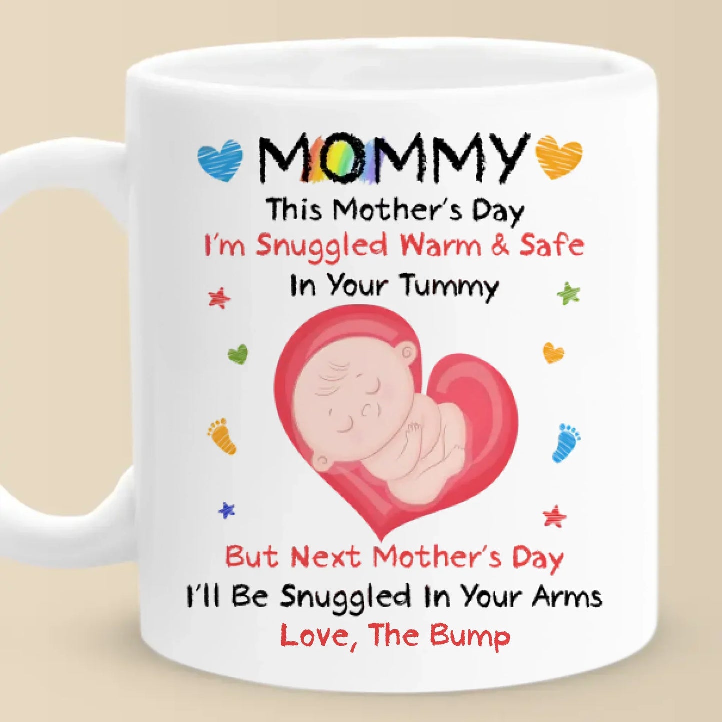 Mommy, You're My First Home - Family Personalized Custom Mug - Mother's Day, Baby Shower Gift, Gift For First Mom, Newborn Baby