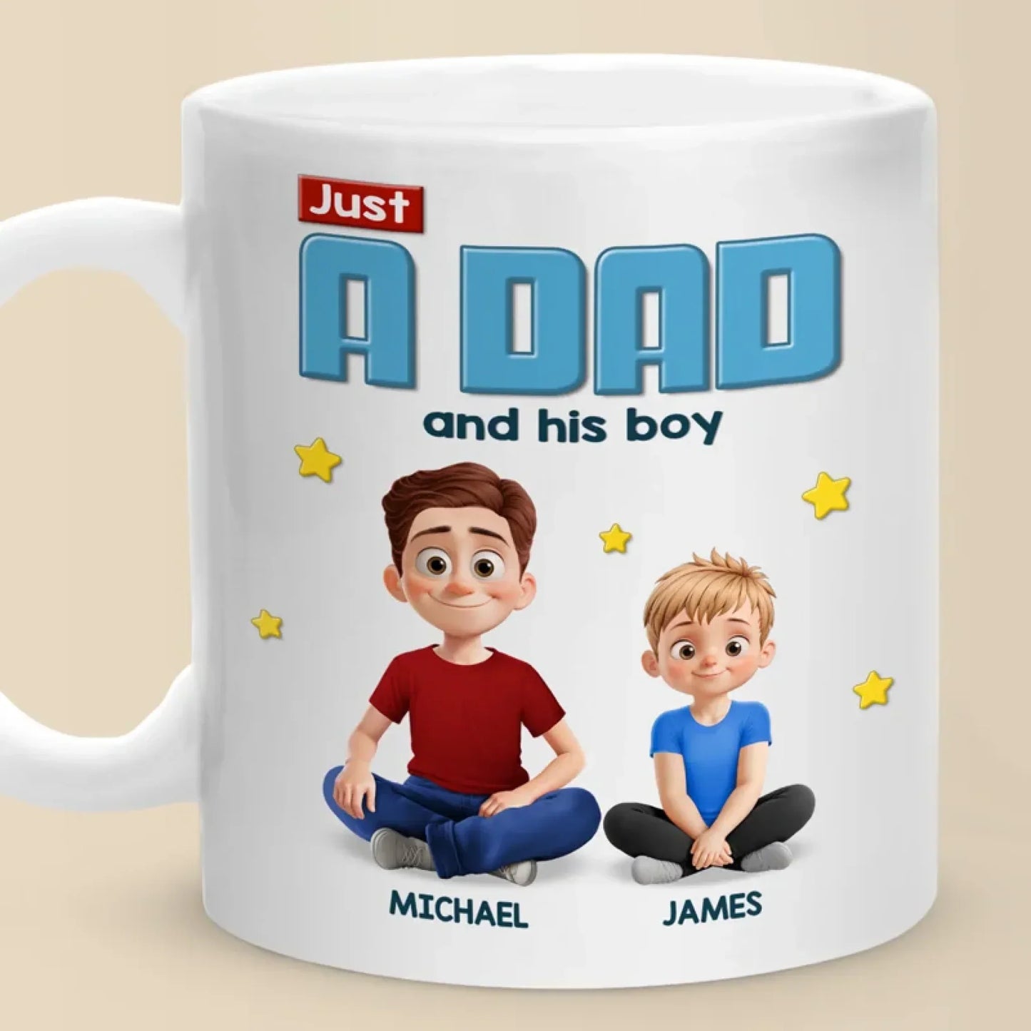 Bonded by Love, Not Just Blood - Family Personalized Custom Mug - Father's Day, Gift For Dad