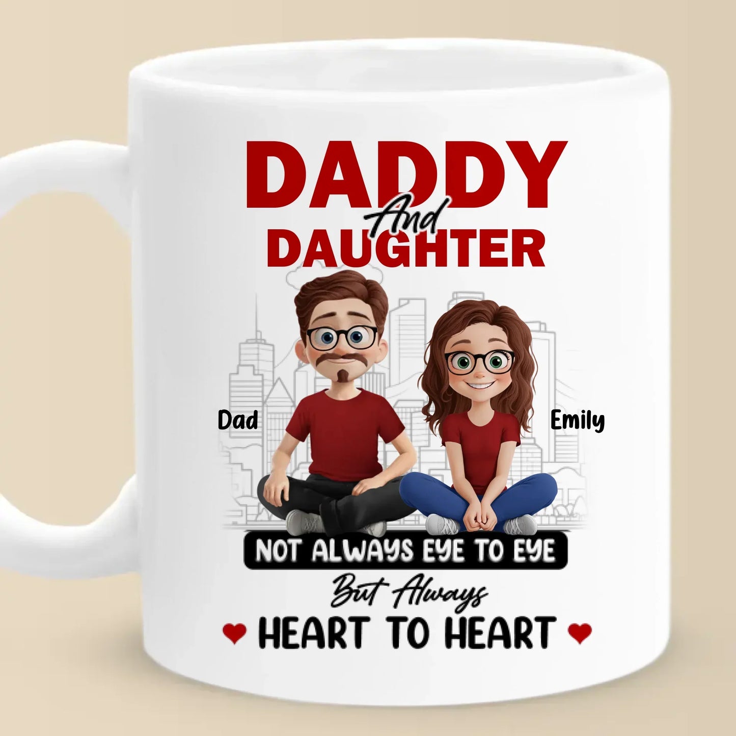 Dad And Daughter, Love You Can Feel - Family Personalized Custom Mug - Father's Day, Gift For Dad, Grandpa