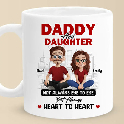 Dad And Daughter, Love You Can Feel - Family Personalized Custom Mug - Father's Day, Gift For Dad, Grandpa