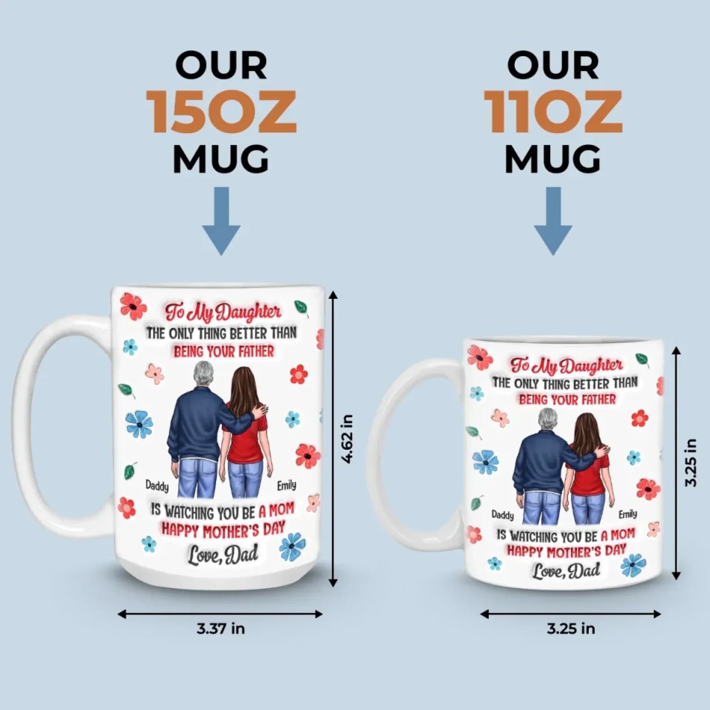 Always My Little Girl - Family Personalized Custom 3D Inflated Effect Printed Mug - Mother's Day, Gift For Dad, Daughter