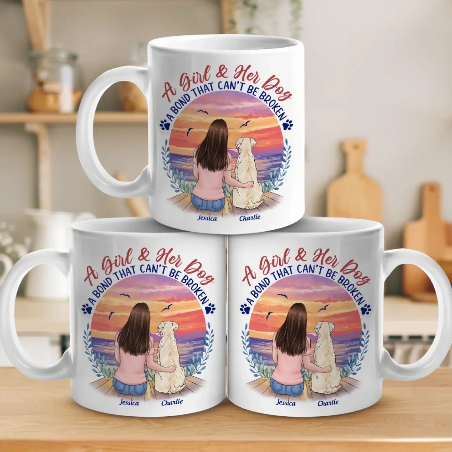 Pawprints On My Heart - Dog Personalized Custom Mug - Mother's Day, Gift For Pet Owners, Pet Lovers
