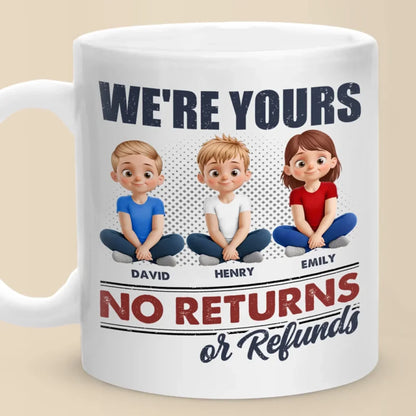 No Returns, All Heart - Family Personalized Custom Mug - Mother's Day, Gift For Mom, Grandma