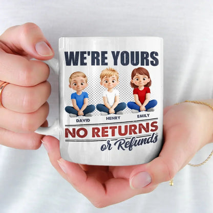 No Returns, All Heart - Family Personalized Custom Mug - Mother's Day, Gift For Mom, Grandma