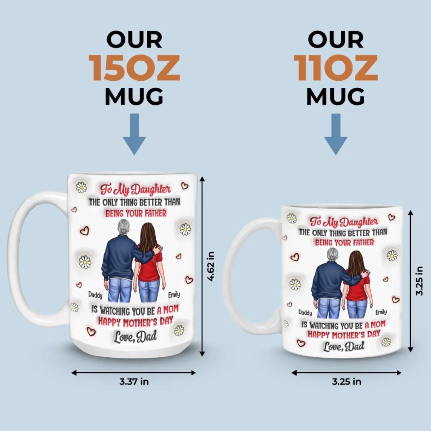 Generations Of Love, One Proud Dad - Family Personalized Custom 3D Inflated Effect Printed Mug - Mother's Day, Gift For Dad, Daughter