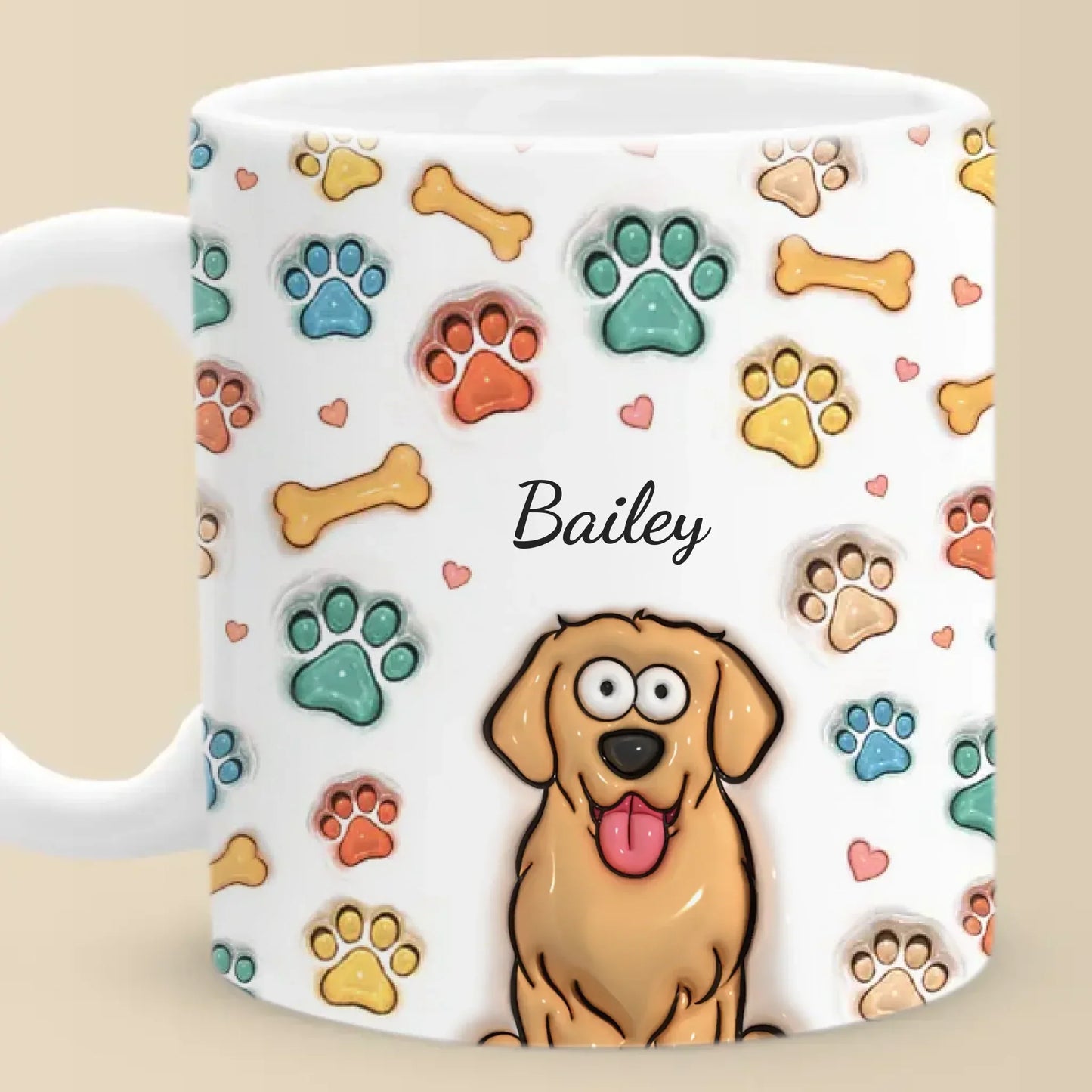 The Best Therapists Have Fur And Four Legs - Dog & Cat Personalized Custom 3D Inflated Effect Printed Mug - Gift For Pet Owners, Pet Lovers
