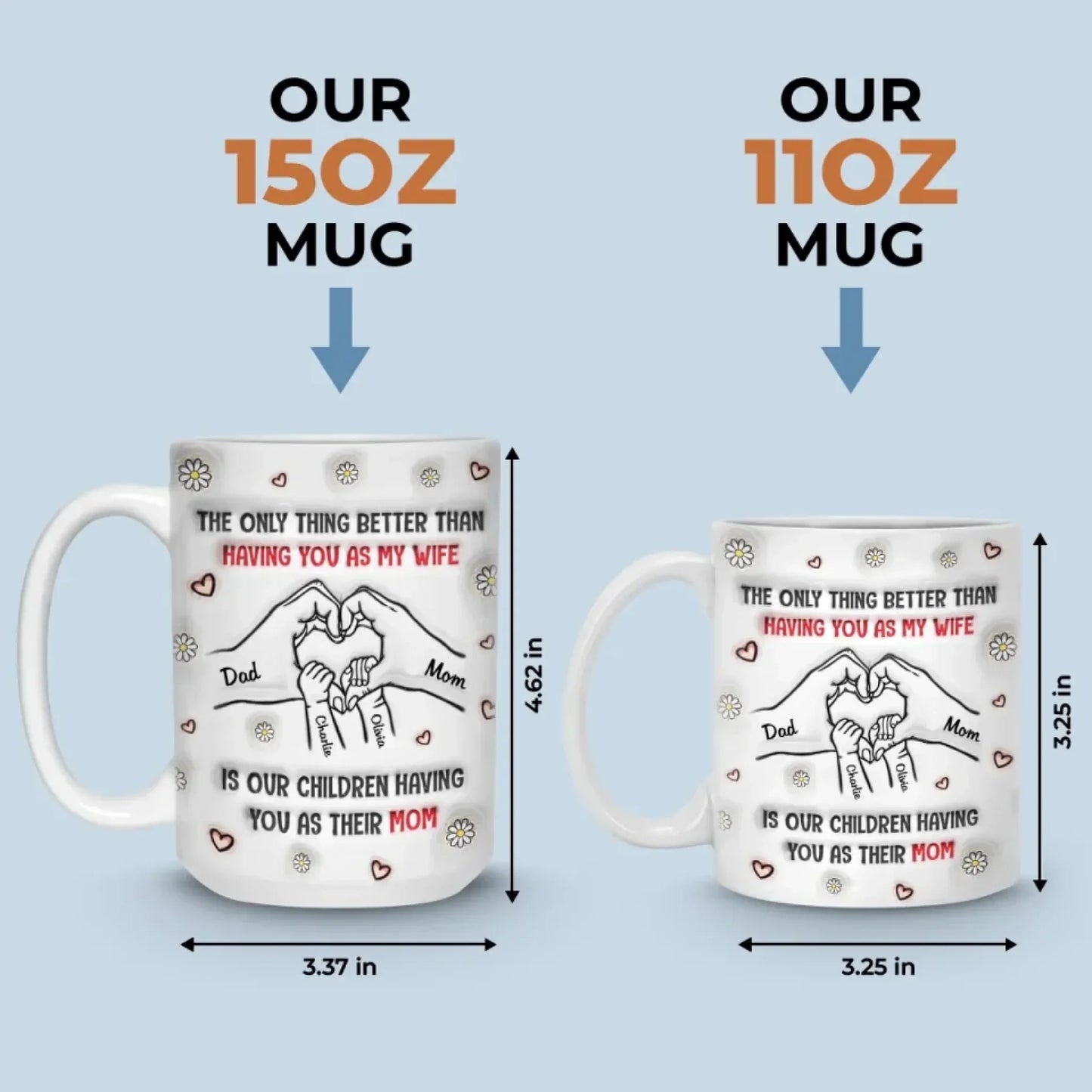 You're Not Just My Wife, You're Their Hero - Family Personalized Custom 3D Inflated Effect Printed Mug - Mother's Day, Gift For Wife, Anniversary