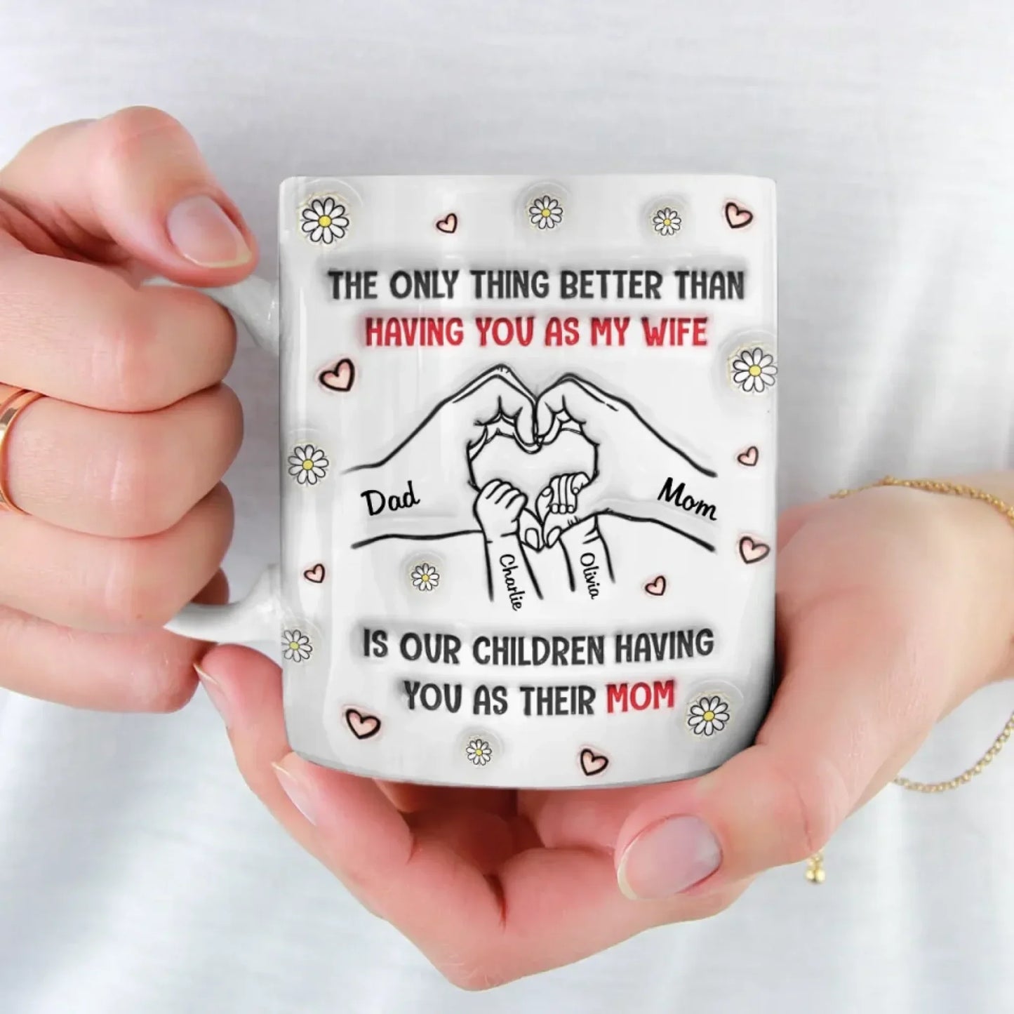 You're Not Just My Wife, You're Their Hero - Family Personalized Custom 3D Inflated Effect Printed Mug - Mother's Day, Gift For Wife, Anniversary