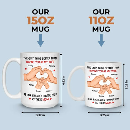 You're Not Just My Love, You're The Heart Of Our Family - Family Personalized Custom Mug - Mother's Day, Gift For Wife, Anniversary