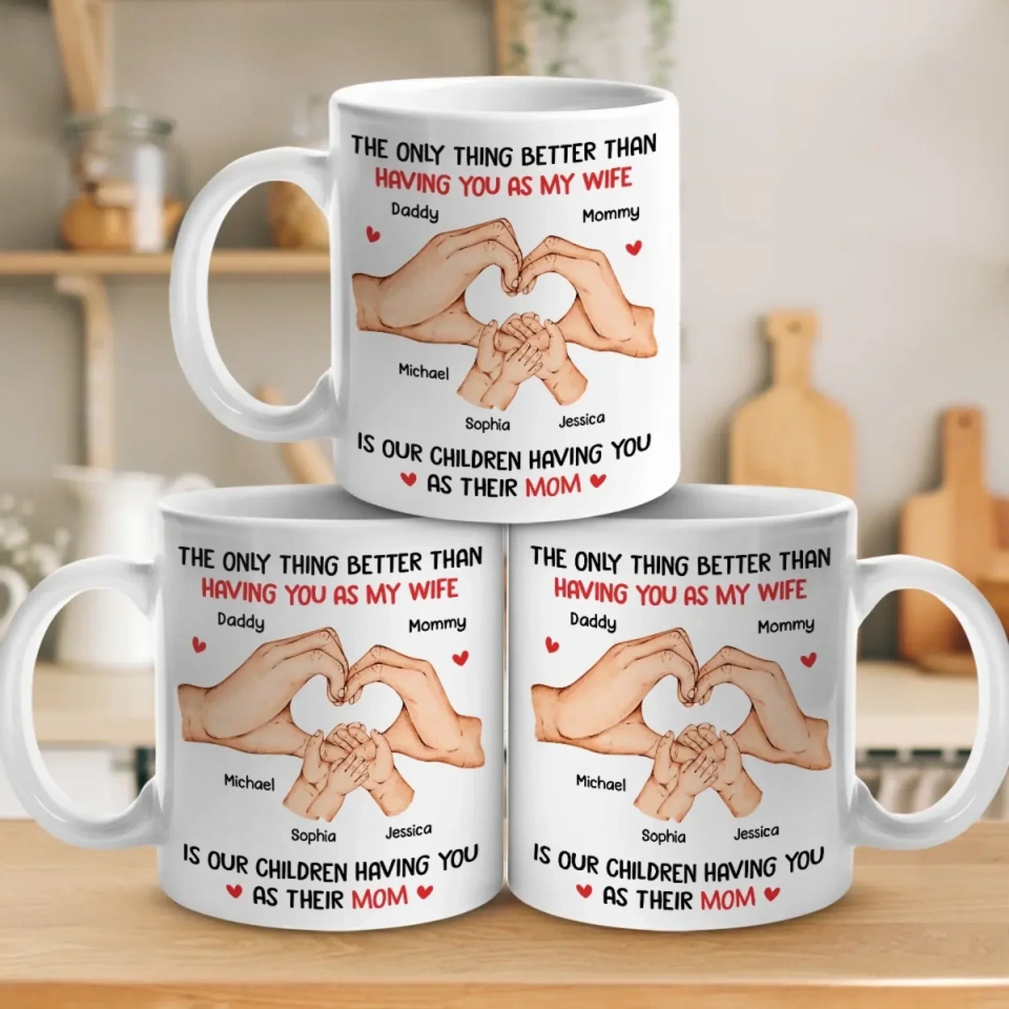 You're Not Just My Love, You're The Heart Of Our Family - Family Personalized Custom Mug - Mother's Day, Gift For Wife, Anniversary