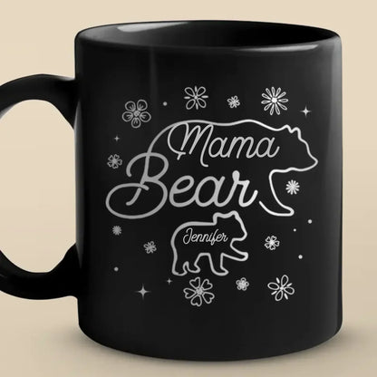 Lead With Love - Family Personalized Custom Black Mug - Mother's Day, Gift For Mom, Grandma