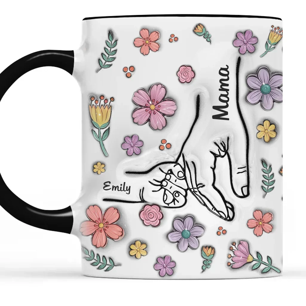 The Most Beautiful Flowers Bloom In A Mother's Love - Family Personalized Custom 3D Inflated Effect Printed Mug - Mother's Day, Gift For Mom, Grandma