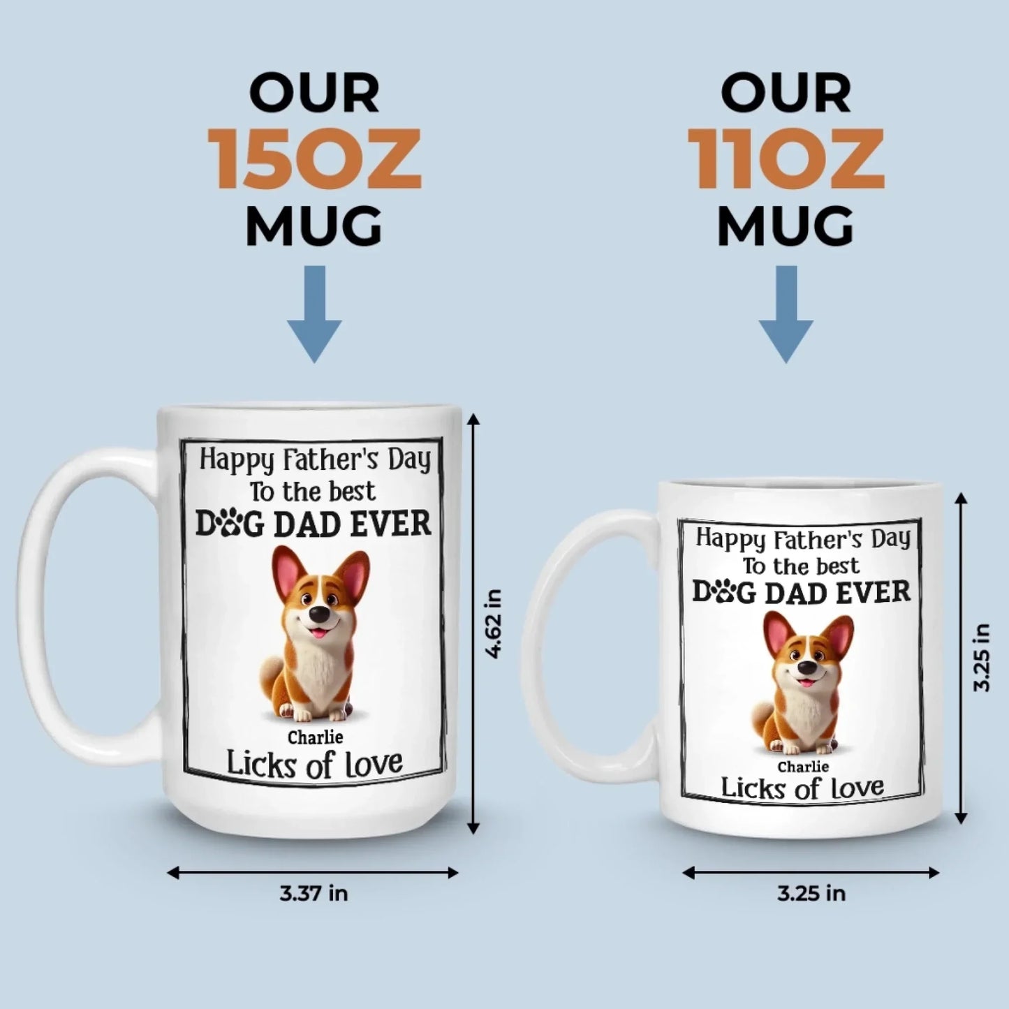 Happy Father's Day To The Best Dog Dad Ever - Dog Personalized Custom Mug - Father's Day, Gift For Pet Owners, Pet Lovers