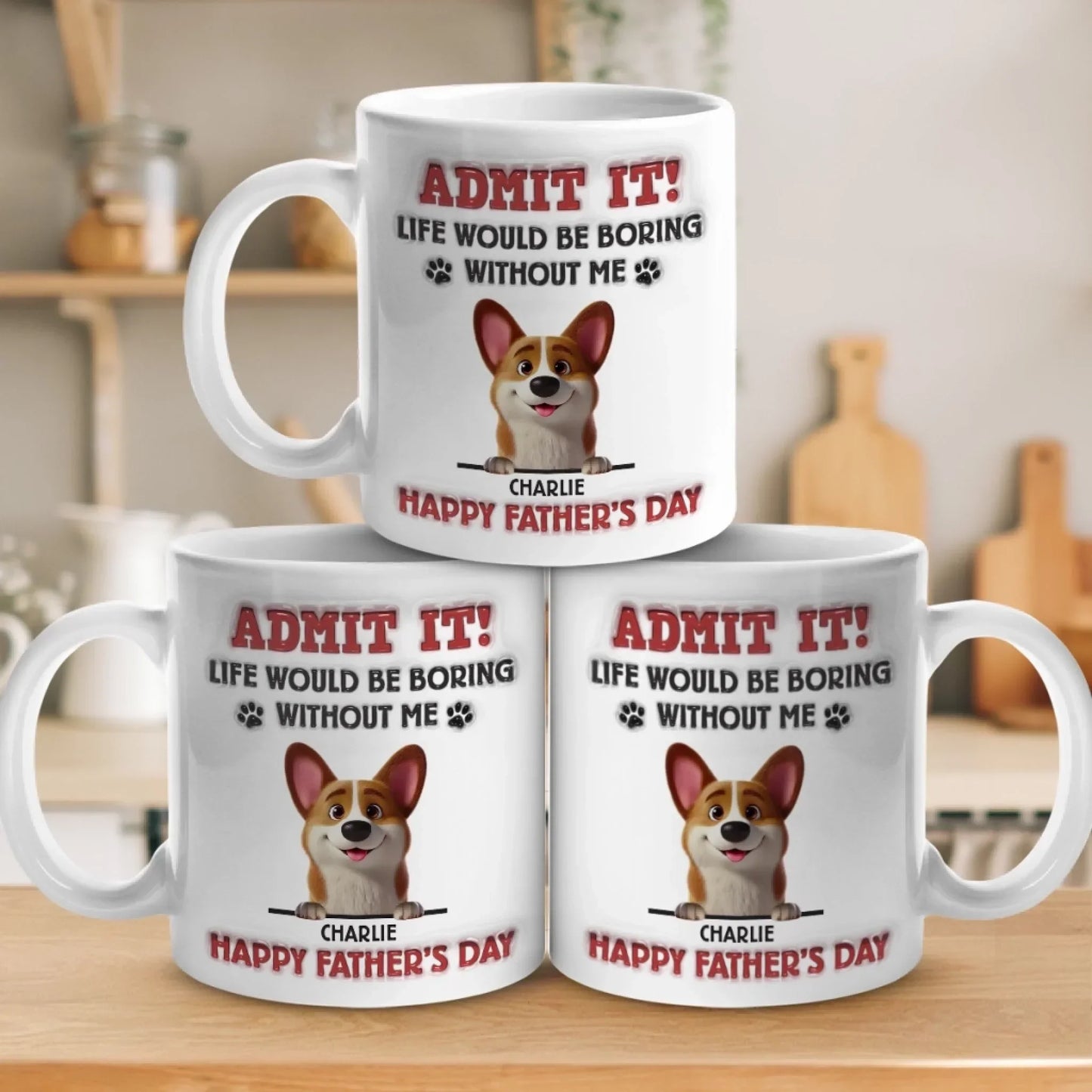 I'm The Reason You Smile Daily - Dog Personalized Custom 3D Inflated Effect Printed Mug - Father's Day, Gift For Dad, Pet Owners, Pet Lovers