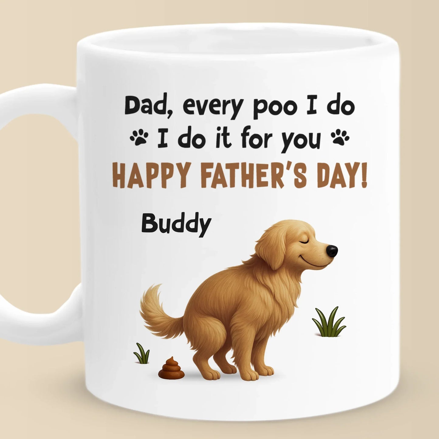 Behind Every Poo, There's A Proud Fur Dad - Dog Personalized Custom Mug - Father's Day, Gift For Pet Owners, Pet Lovers