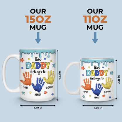 Little Hands, Big Love - Family Personalized Custom 3D Inflated Effect Printed Mug - Father's Day, Gift For Dad, Grandpa