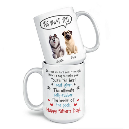 Happiness Has Four Paws - Dog Personalized Custom Mug - Father's Day, Gift For Pet Owners, Pet Lovers