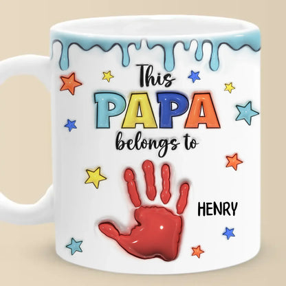 Little Hands, Big Love - Family Personalized Custom 3D Inflated Effect Printed Mug - Father's Day, Gift For Dad, Grandpa