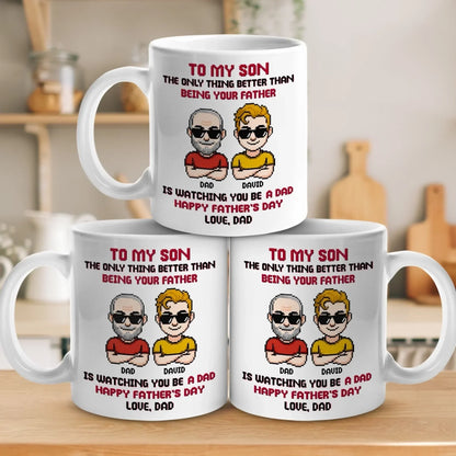 Father Son Team Forever - Family Personalized Custom Mug - Father's Day, Gift For Son
