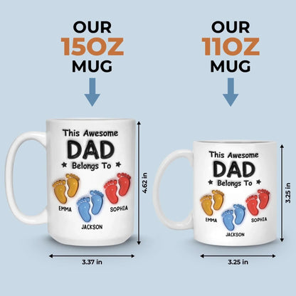 Walking Through Life With Dad - Family Personalized Custom 3D Inflated Effect Printed Mug - Father's Day, Gift For Dad, Grandpa