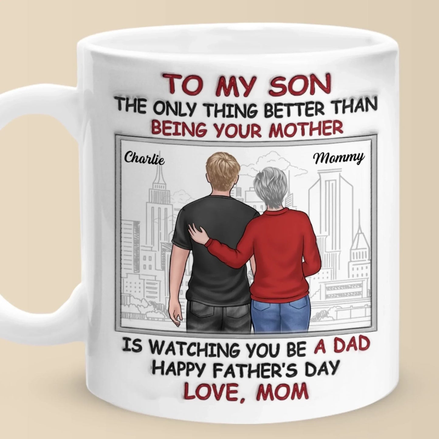 Best Son Best Dad - Family Personalized Custom 3D Inflated Effect Printed Mug - Father's Day, Gift For Son