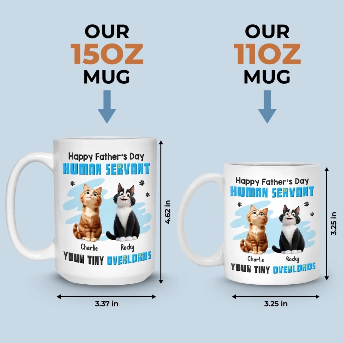 My Paw's On Your Heart Forever - Cat Personalized Custom Mug - Father's Day, Gift For Pet Owners, Pet Lovers