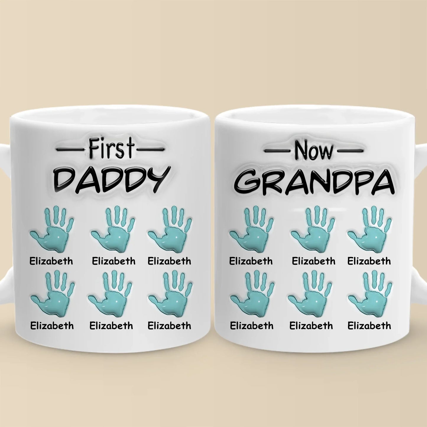From Dad To Grandpa - Family Personalized Custom 3D Inflated Effect Printed Mug - Father's Day, Gift For Dad, Grandpa