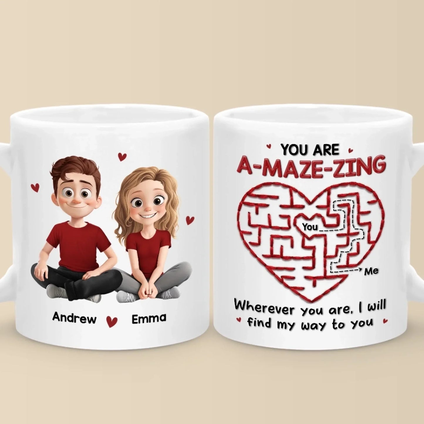 Custom Mug - Personalized Anniversary Wedding Gifts For Husband And Wife, Him And Her - Stuck On You, Forever