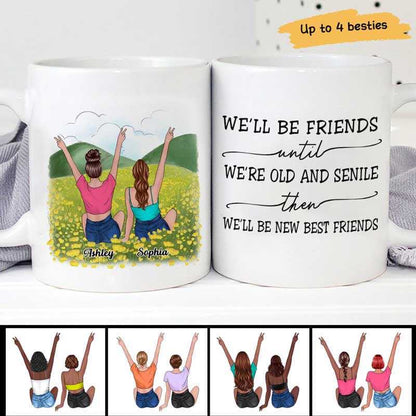 Besties Best Friend On Flower Field Personalized Mug