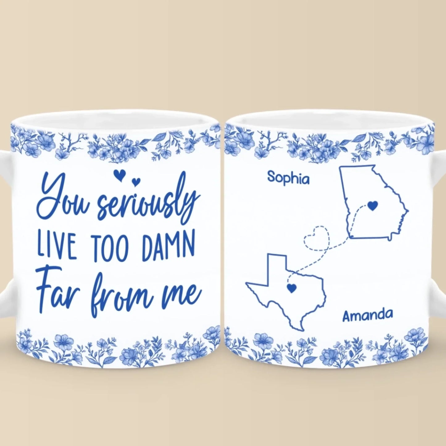 Custom Mug - Personalized Best Friend Birthday Gifts For Women - Wishing You Were Right Here
