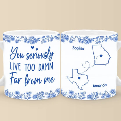 Custom Mug - Personalized Best Friend Birthday Gifts For Women - Wishing You Were Right Here