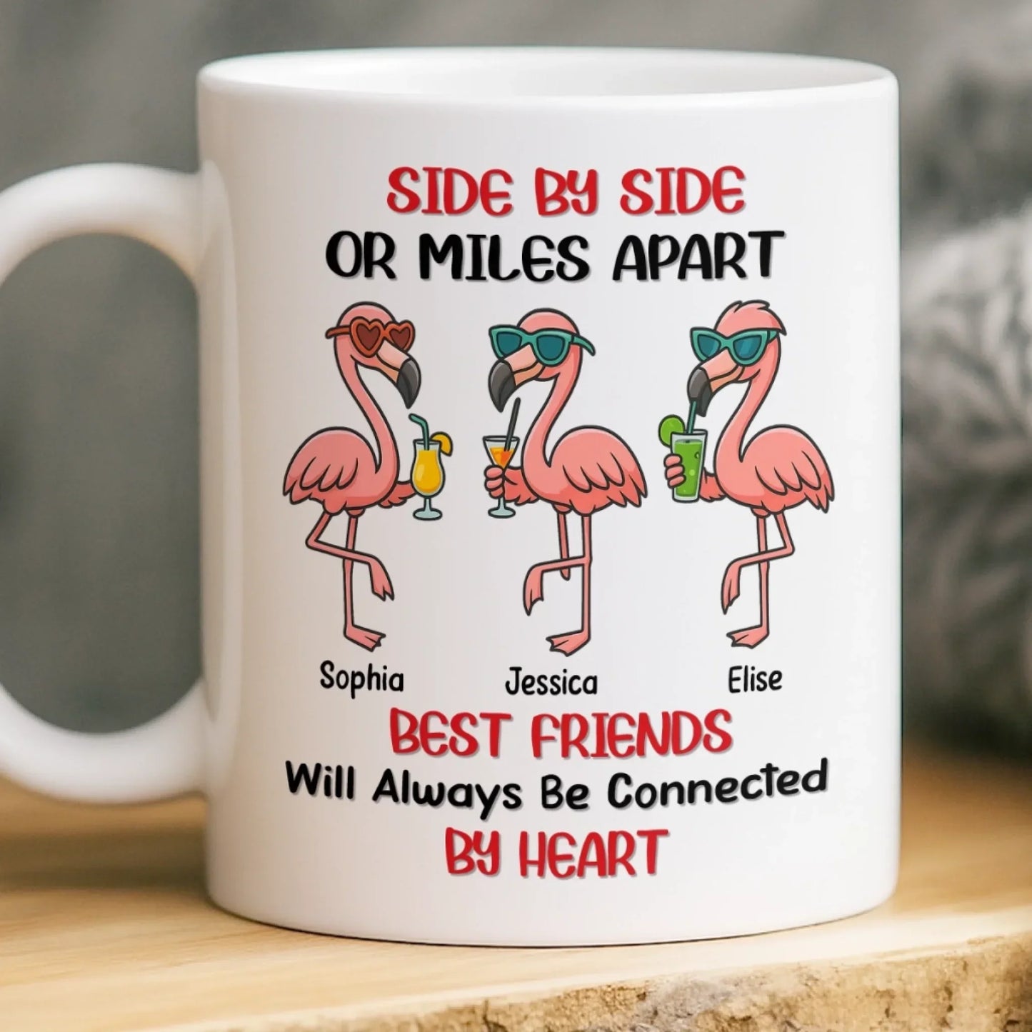 Custom Mug - Personalized Best Friend Birthday Gifts For Women - Friends Together In Every Distance