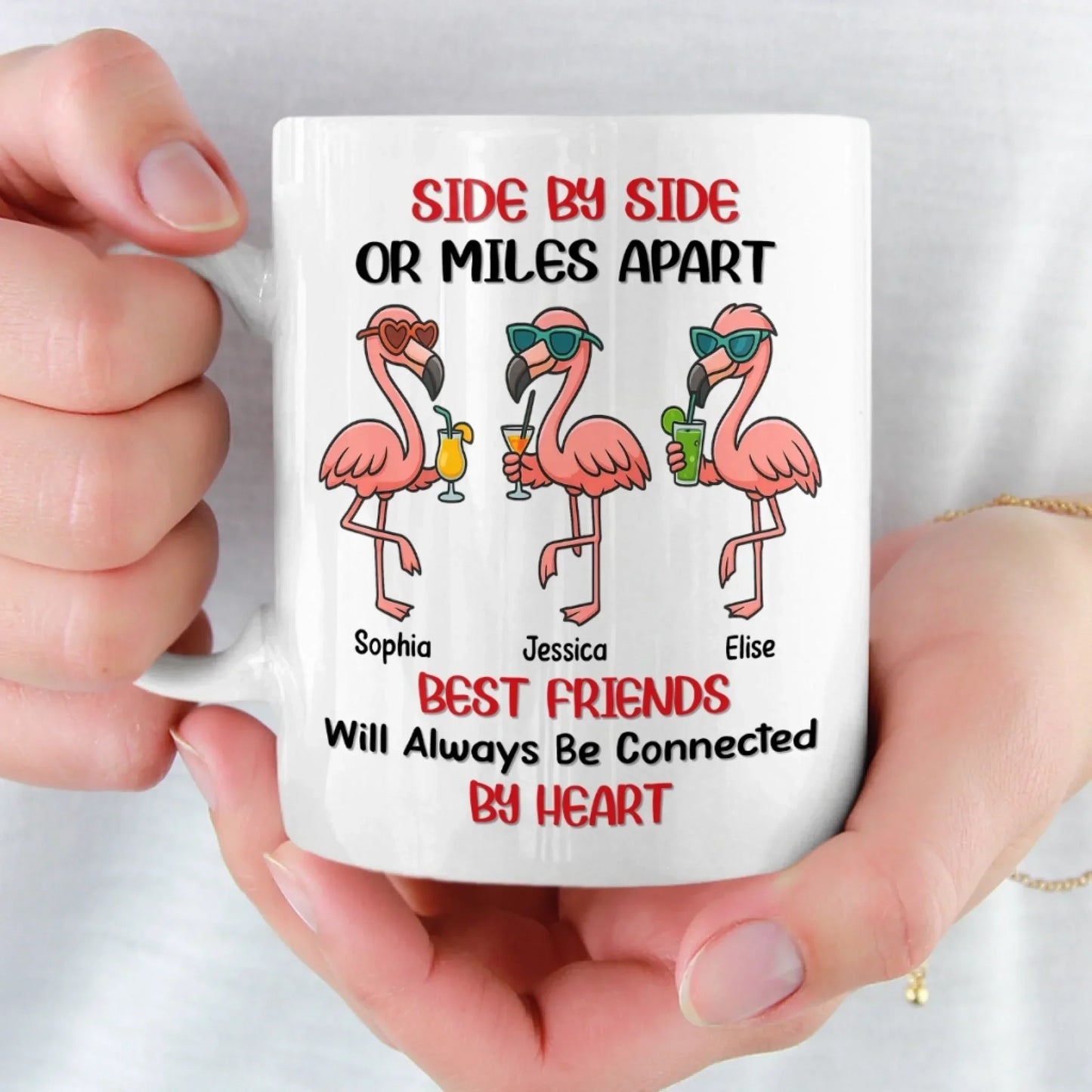 Custom Mug - Personalized Best Friend Birthday Gifts For Women - Friends Together In Every Distance