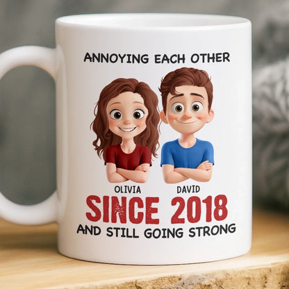 Custom Mug - Personalized Anniversary Wedding Gifts For Husband And Wife, Him And Her - Your Daily Dose Of Mischief