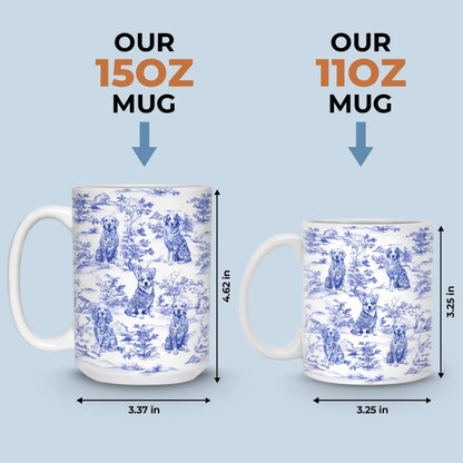 Custom Mug - Personalized Birthday Gifts For Dog Lovers, Dog Dad And Mom - Sip In Style, Bark In Blue