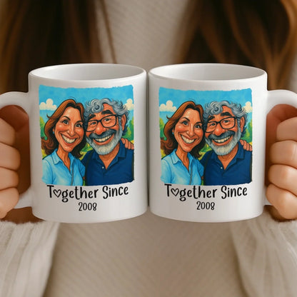 Custom Photo Funny Caricature Mug - Personalized Anniversary Wedding Gifts For Husband And Wife, Him And Her - I'm Yours No Returns Or Refunds