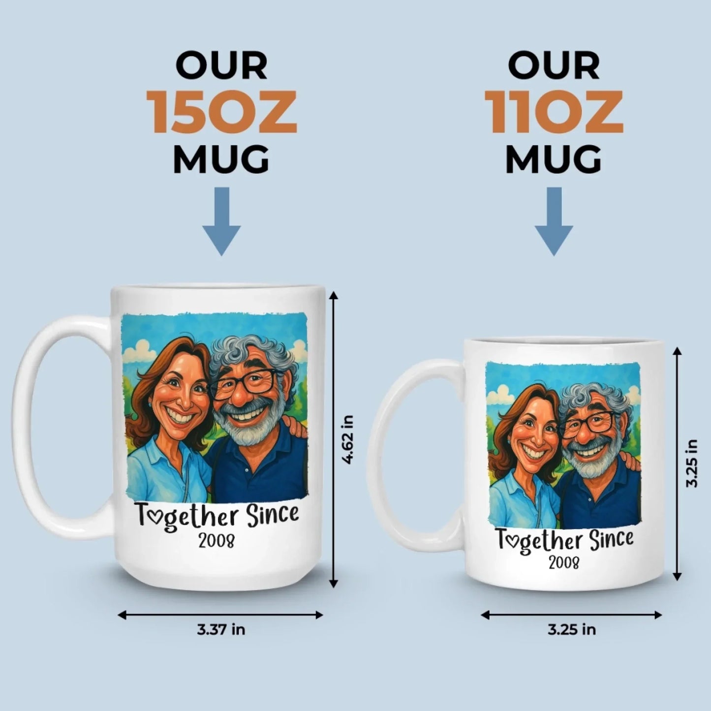 Custom Photo Funny Caricature Mug - Personalized Anniversary Wedding Gifts For Husband And Wife, Him And Her - I'm Yours No Returns Or Refunds