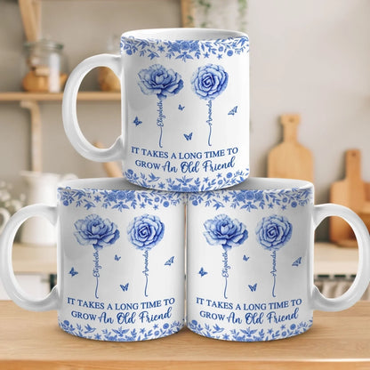 Custom Mug - Personalized Best Friend Birthday Gifts For Women - Blooms Of A Timeless Friendship