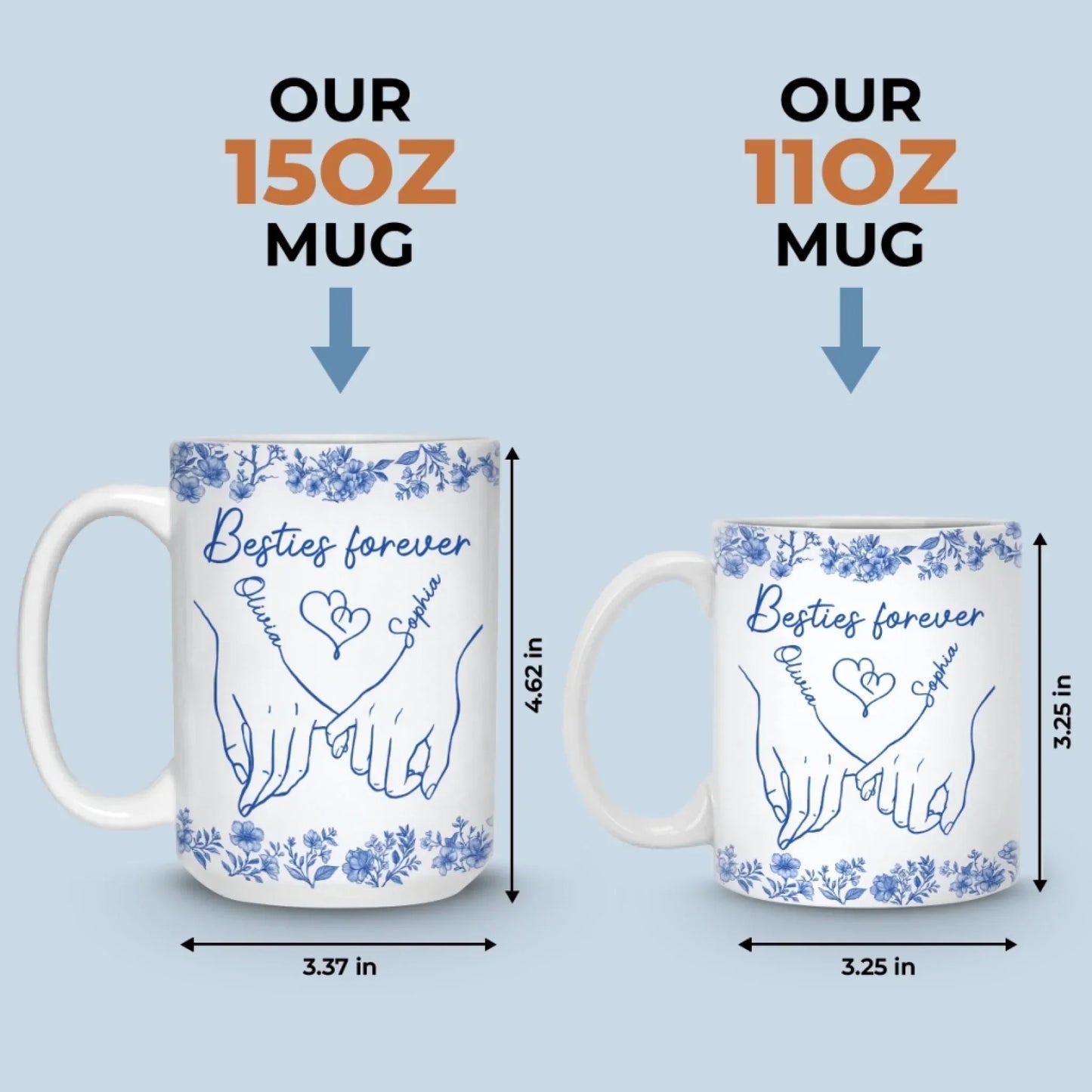 Custom Mug - Personalized Best Friend Birthday Gifts For Women - Laughing Together, Always