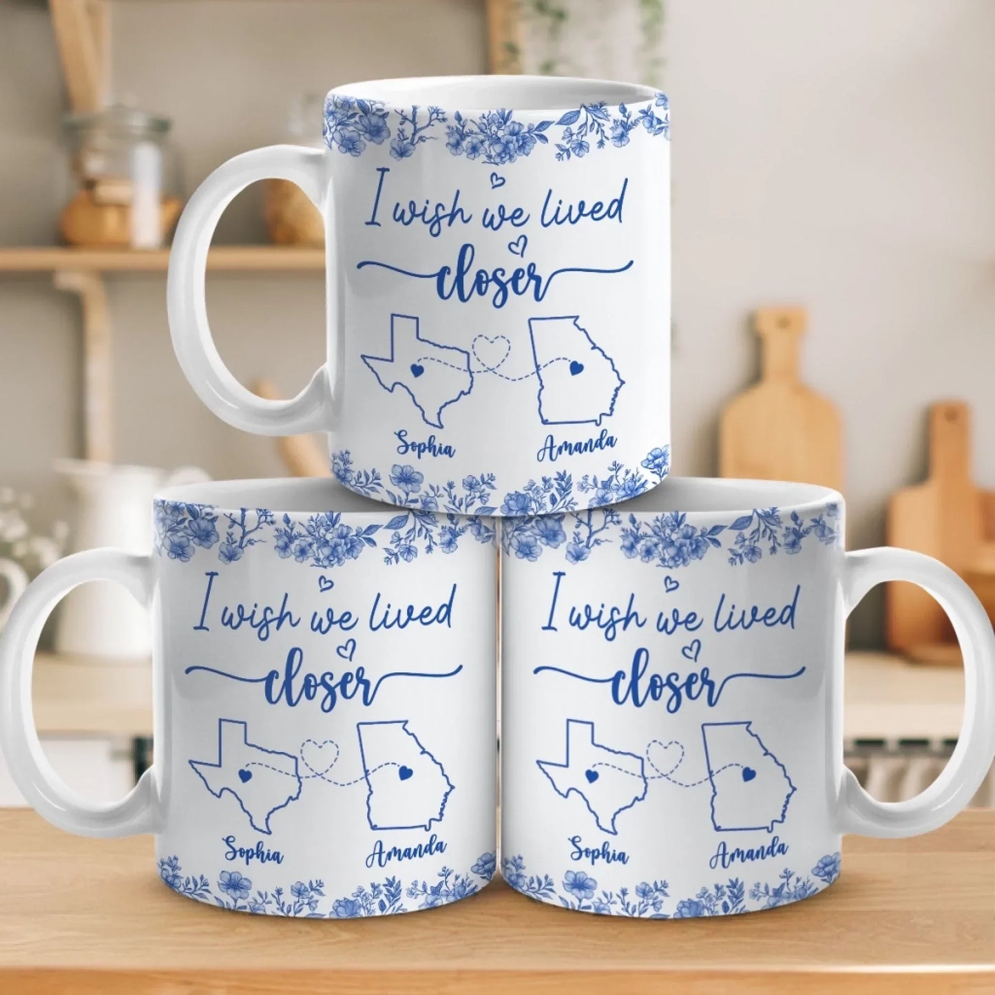 Custom Mug - Personalized Best Friend Birthday Gifts For Women - Distance Means So Little To The Heart