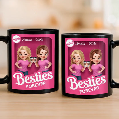 Custom Black Mug - Personalized Best Friend Birthday Gifts For Women, Besties, Sisters, BFF - Partners In Crime