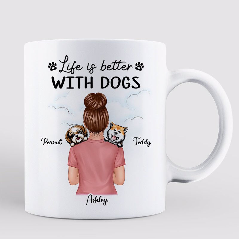 Dog Mom Woman Carrying Dogs Personalized Mug