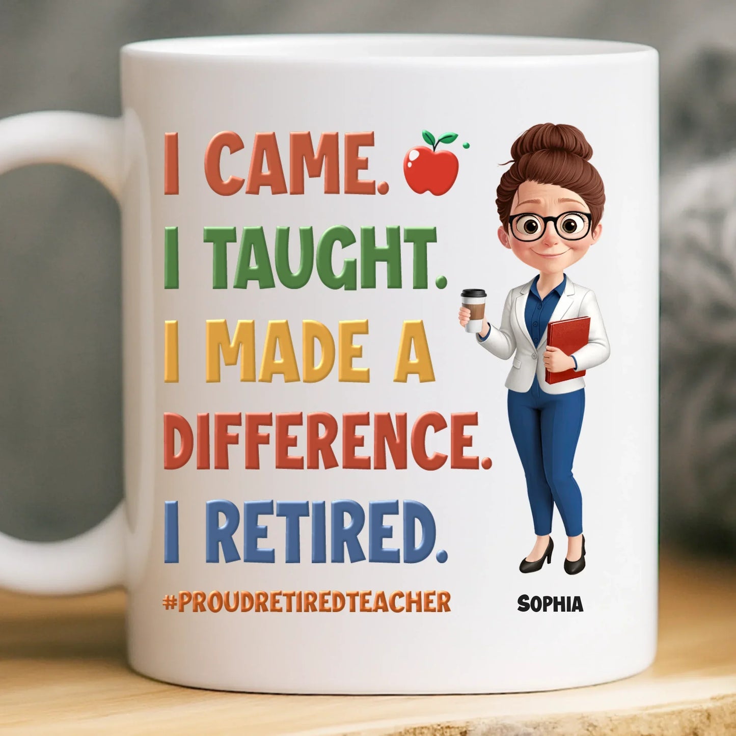 Custom Classroom Decor Mug - Personalized Retirement Gifts For Teachers, Women, Men - Bell's Rung, I'm Done