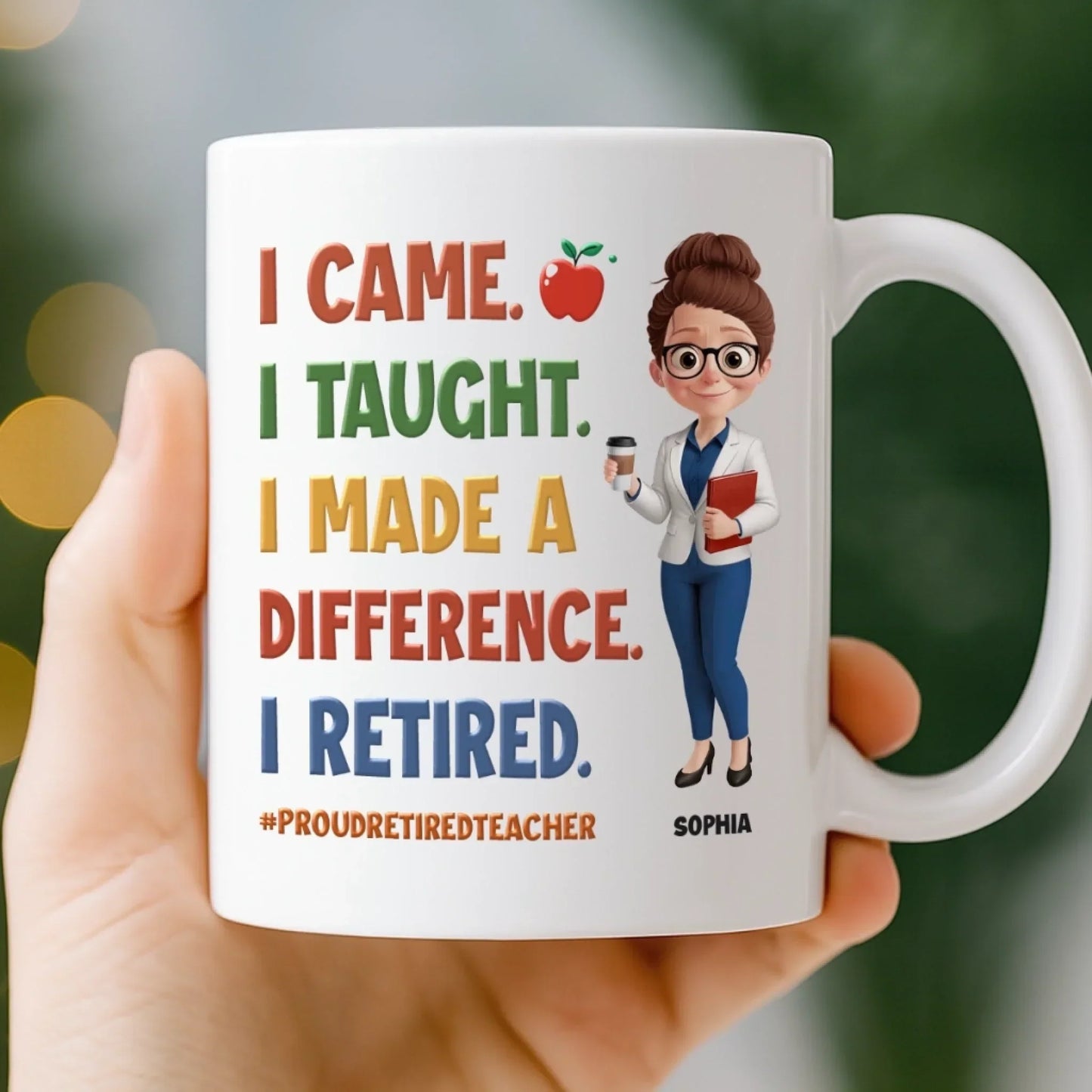 Custom Classroom Decor Mug - Personalized Retirement Gifts For Teachers, Women, Men - Bell's Rung, I'm Done