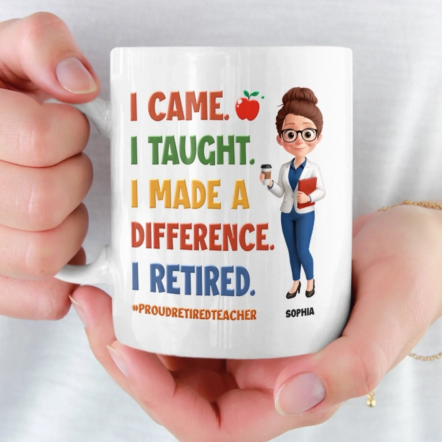Custom Classroom Decor Mug - Personalized Retirement Gifts For Teachers, Women, Men - Bell's Rung, I'm Done