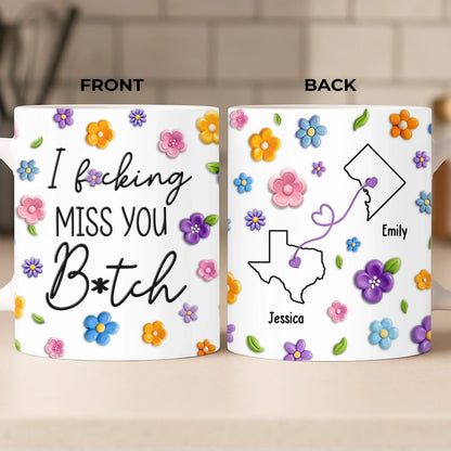 Custom Mug - Personalized Best Friend Birthday Gifts For Women, Besties, Sisters, BFF - No Miles Can Break Our Bond