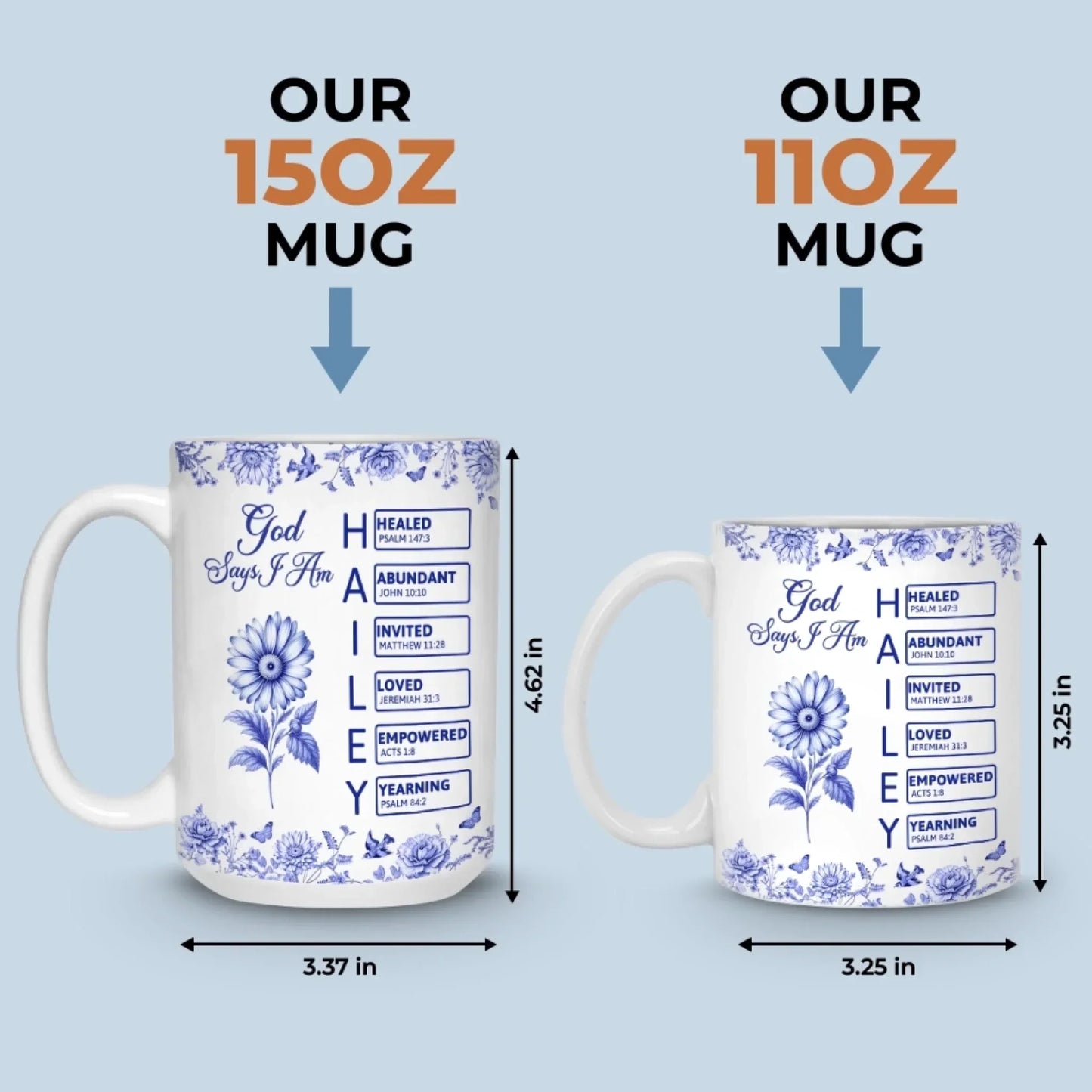Custom Mug - Personalized Best Friend Birthday Gifts For Women, Besties, Sisters, BFF - God Says I Am Enough